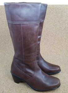 DANSKO Risa Brown Leather Knee Length Zip Boot Women's Size EU 39 US 8.5-9